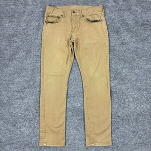 Bullhead Dillon Skinny Pants Mens Size 33x32 Tan Slim Fit Casual Chino Low Rise